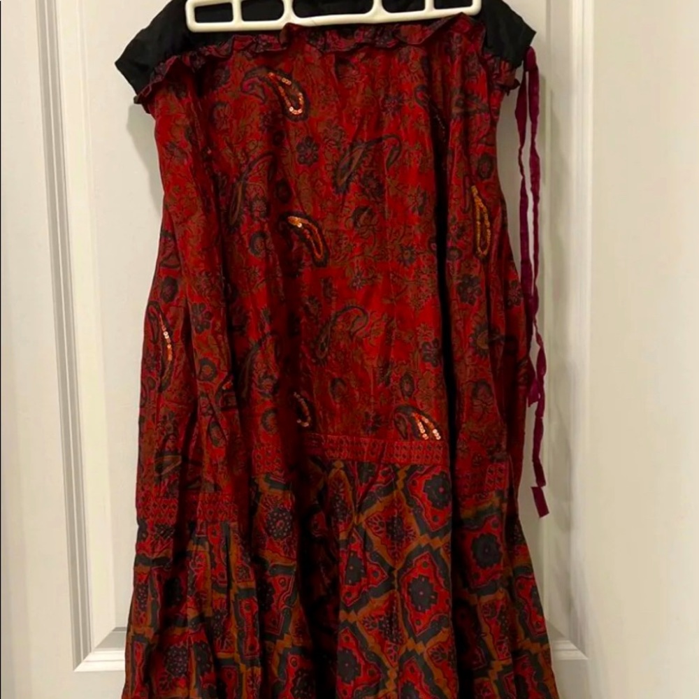 New Chan Luu red silk skirt M